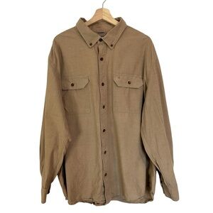 Carhartt S202 Fort Men’s Long Sleeve Chambray‎ Work Shirt 2XL Tan Relaxed Fit